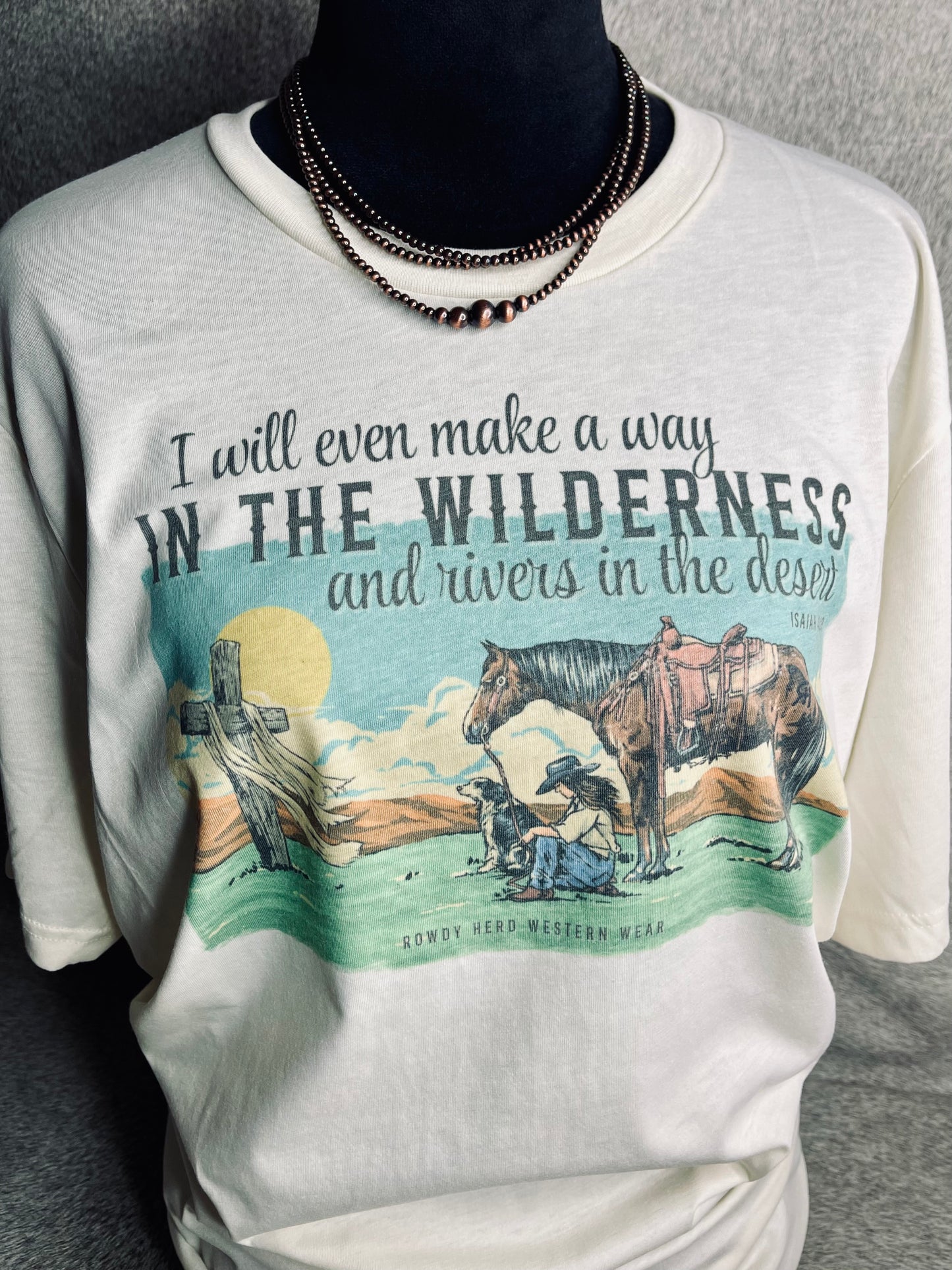 Isaiah 43:19 Praying Cowgirl | Bella + Canvas Unisex T-Shirt