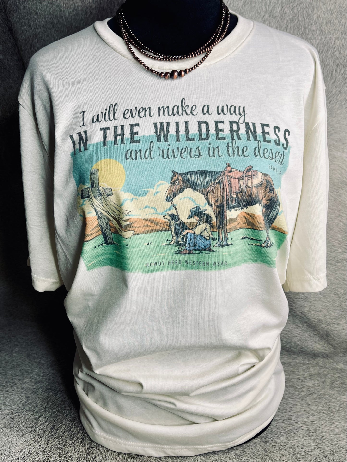 Isaiah 43:19 Praying Cowgirl | Bella + Canvas Unisex T-Shirt