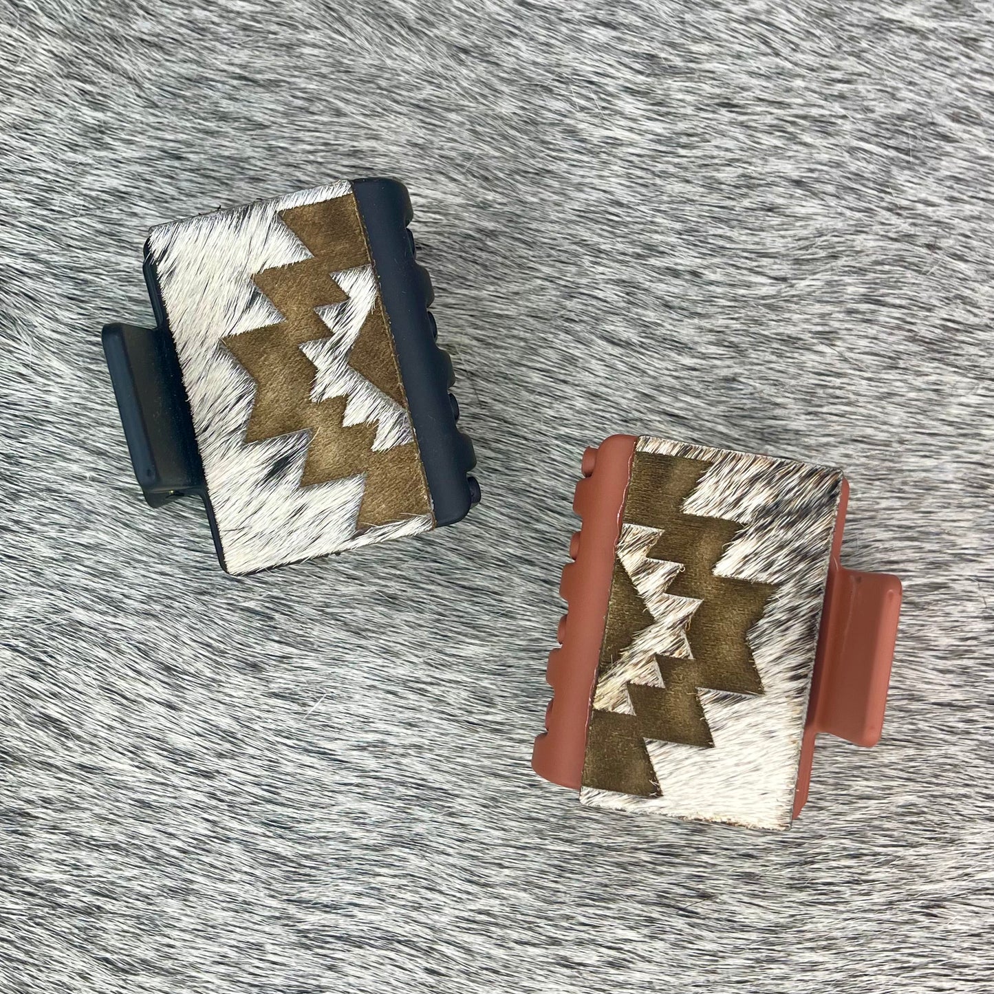 Aztec Cowhide Hair Clip