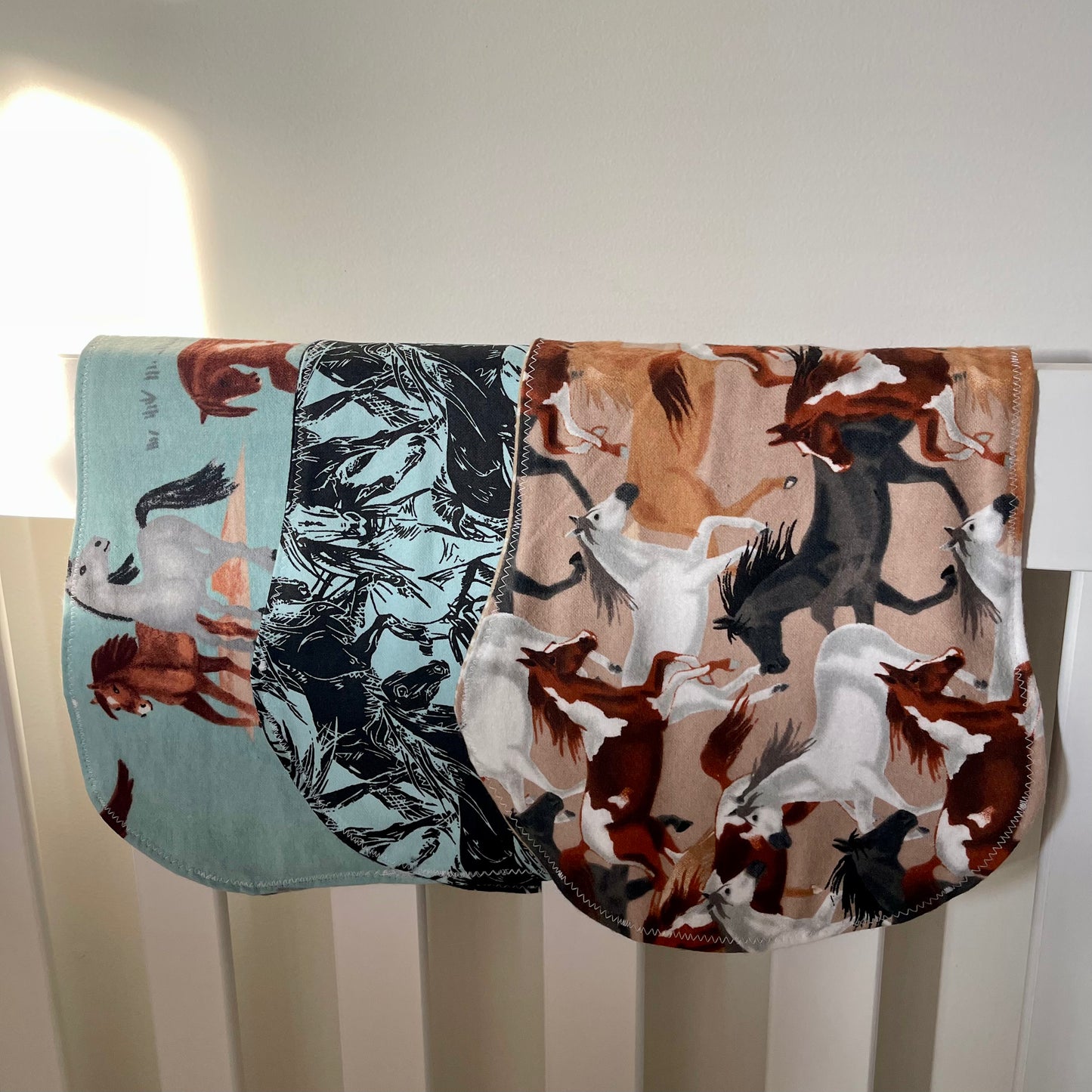 Horse 3-Pack | Super Soft 100% Cotton Flannel Burp Cloths