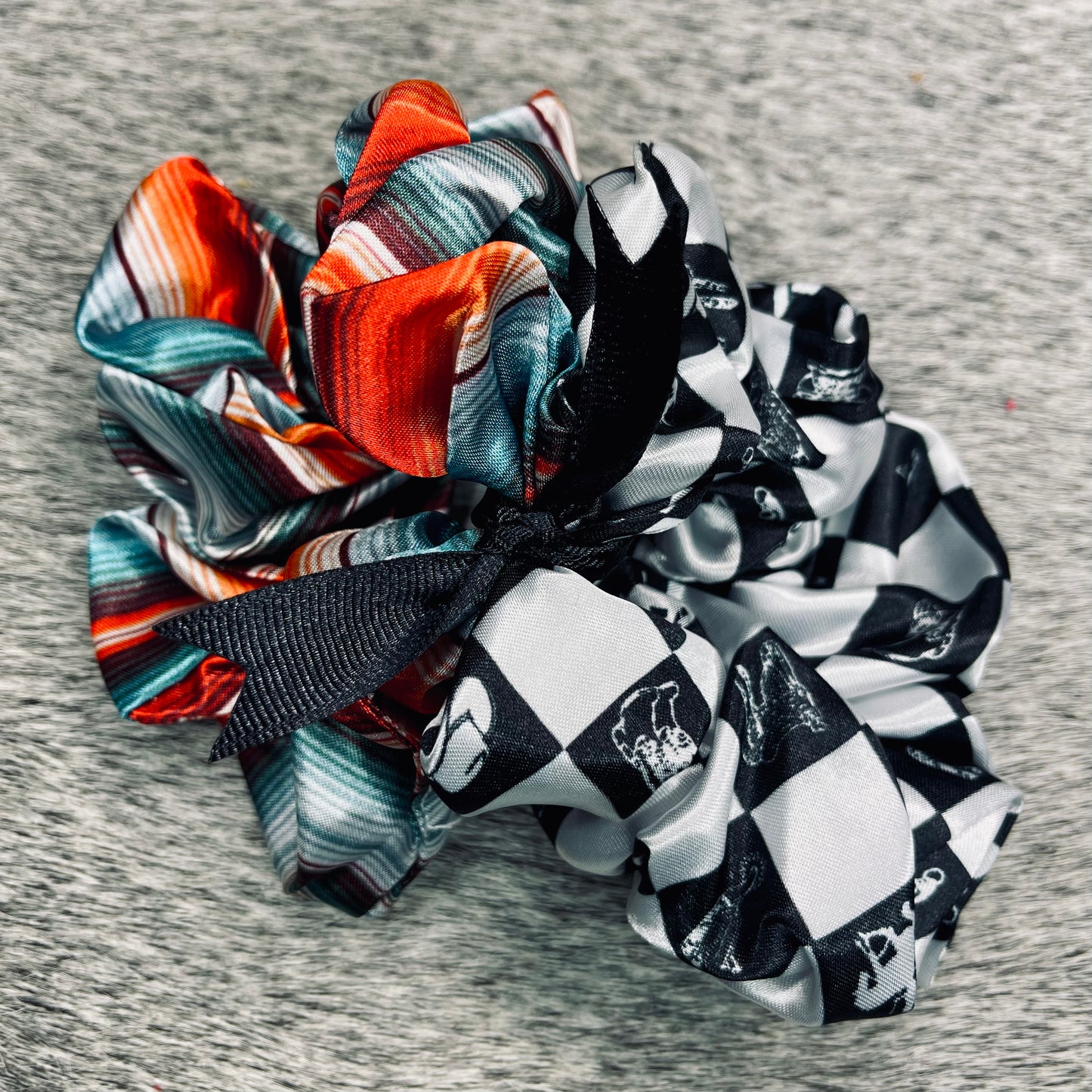 Western-Themed Silk Polyester Hair Ties