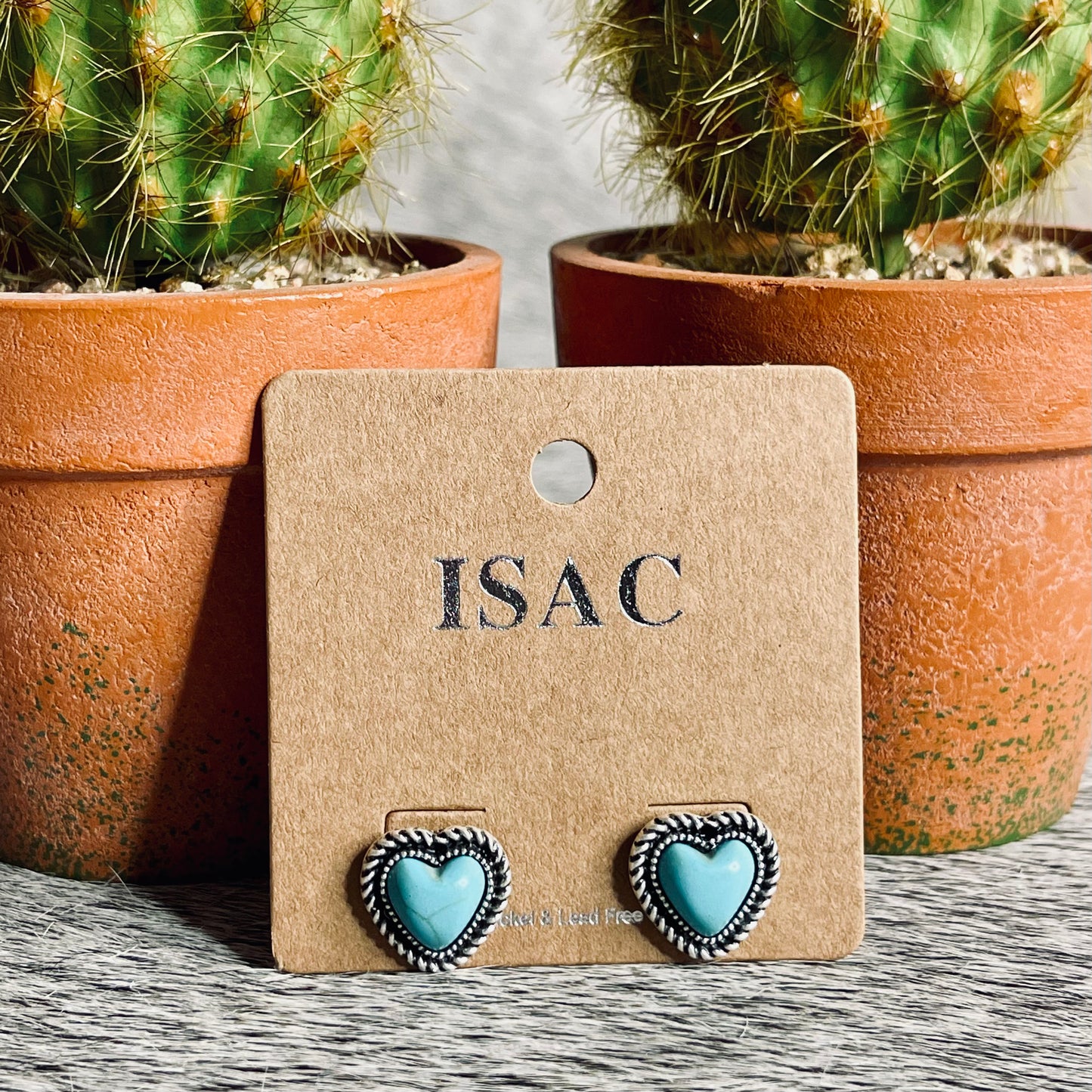 Turquoise Heart Studs