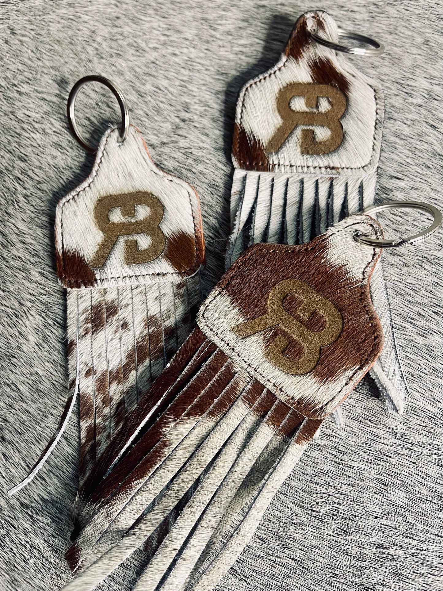 Cowhide Fringe Keychain