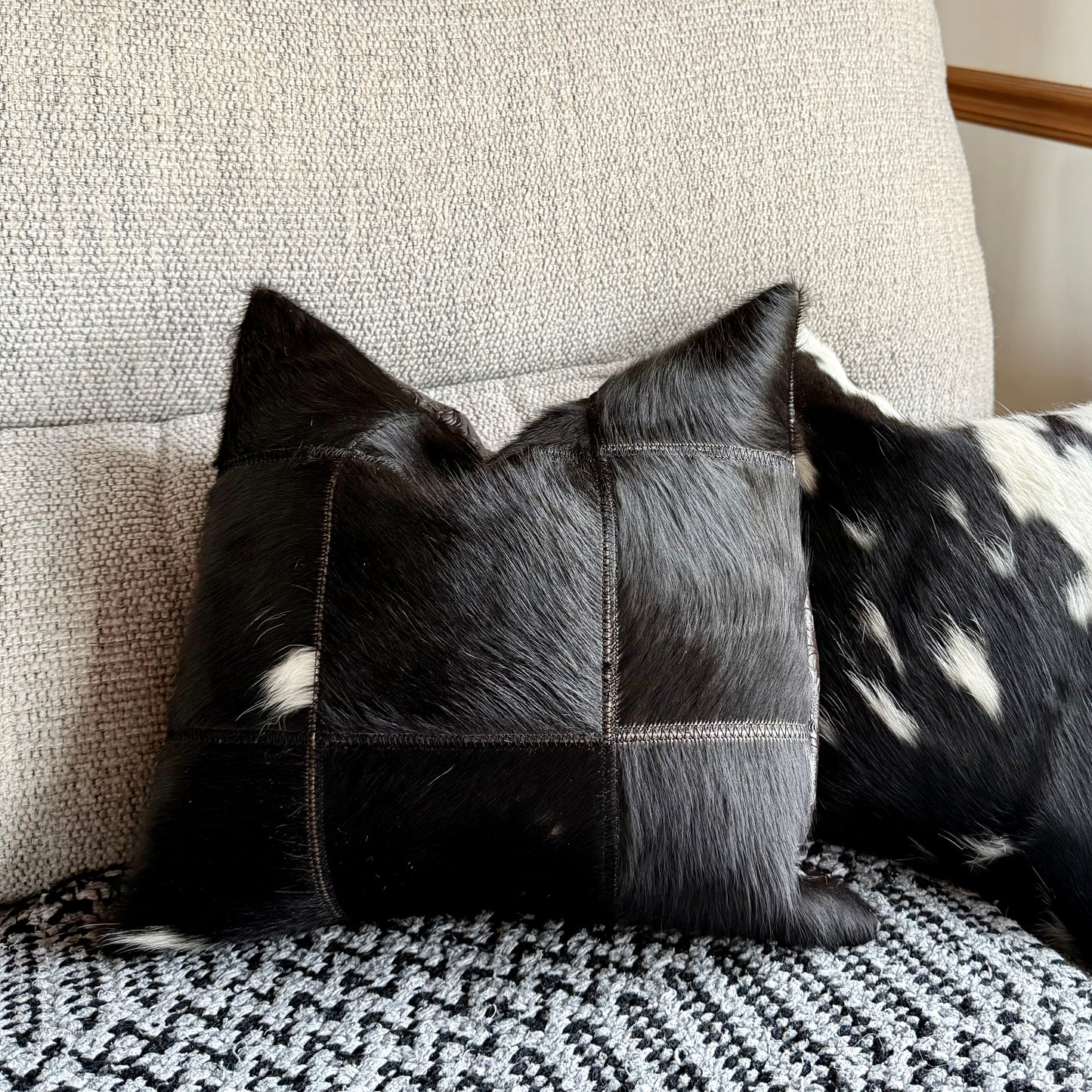 Black Patchwork Pillow