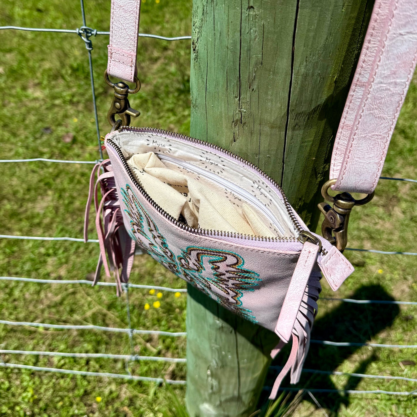Thunderfly Fringed Leather Crossbody Purse