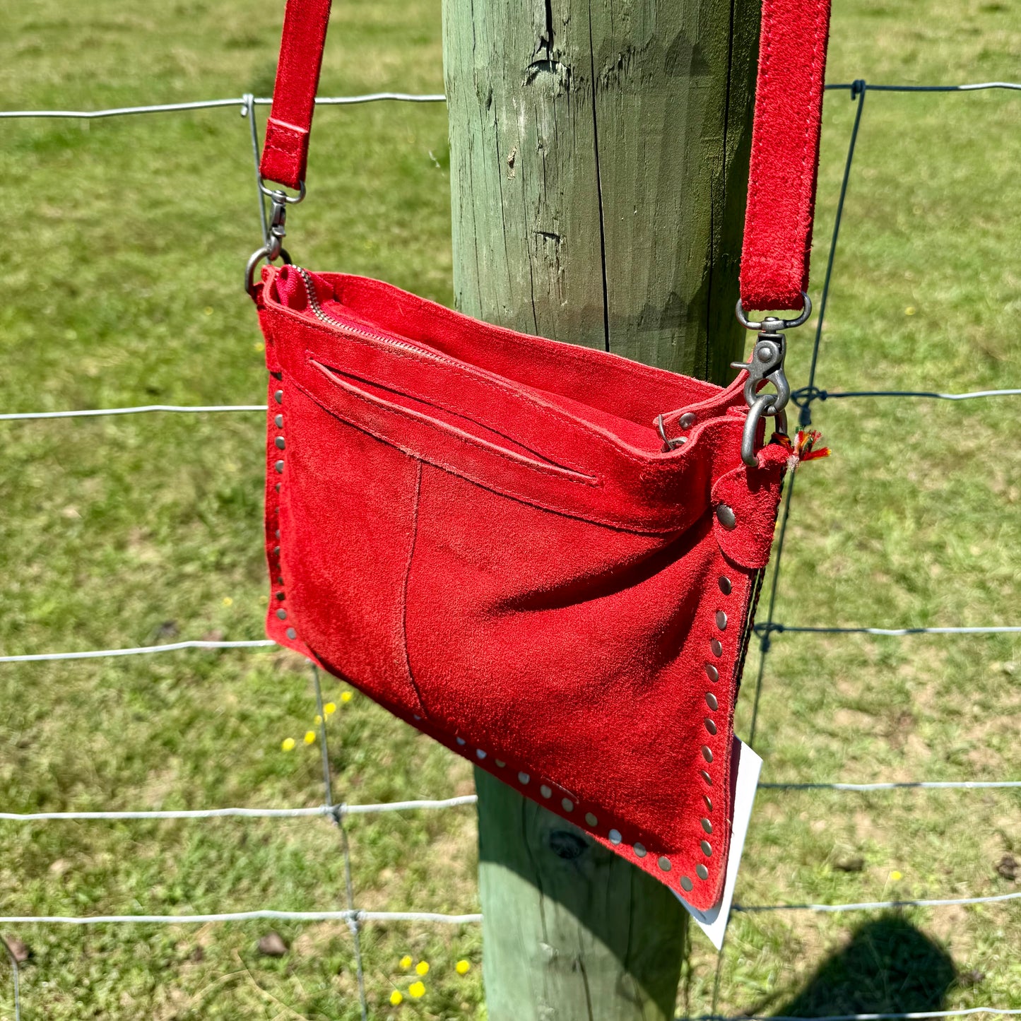 Texas Rose Western Embroidered Leather Crossbody