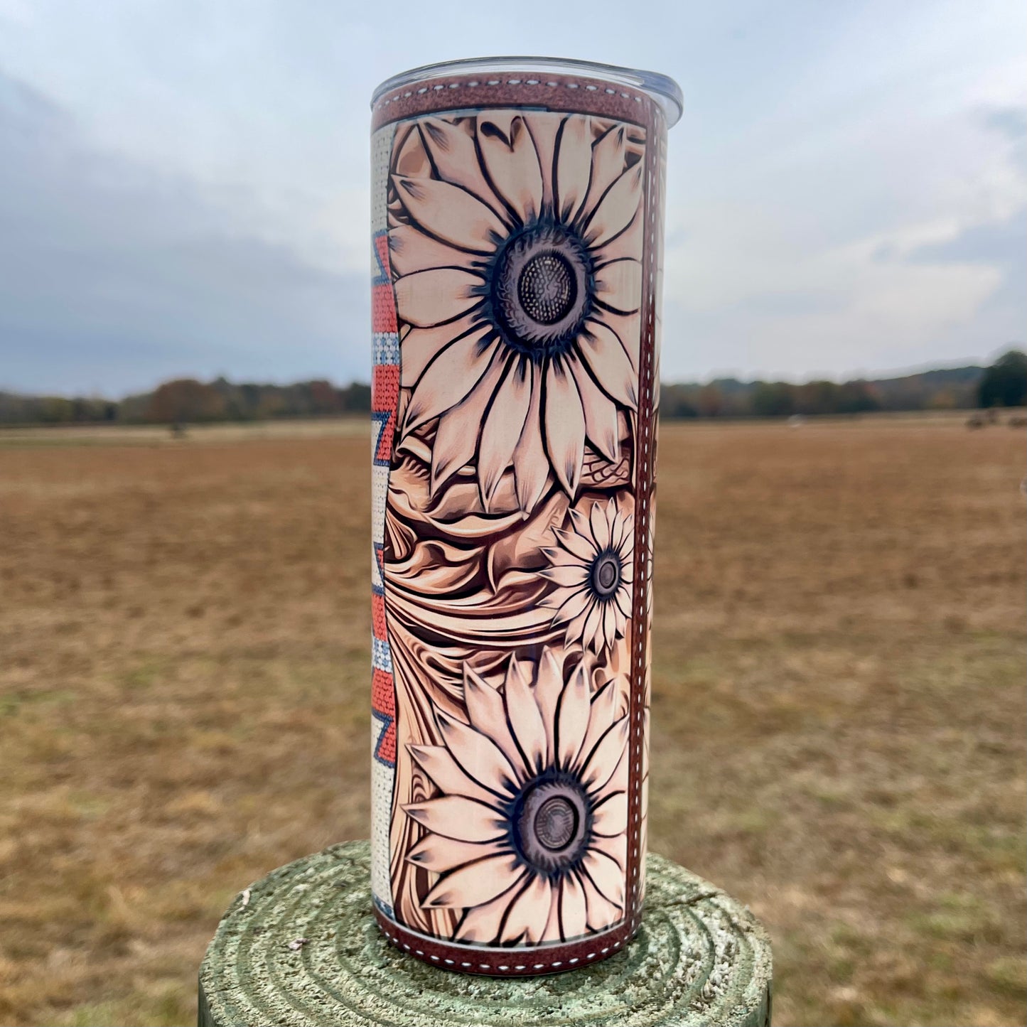 Tribal Mama with Tooled Leather Tumbler