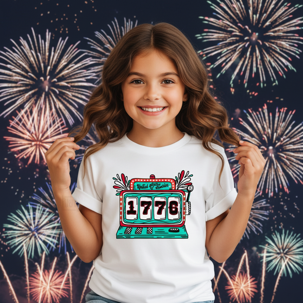 Youth USA 1776 Casino Slots | Comfort Colors Tee, Gildan Sweatshirt or Hoodie