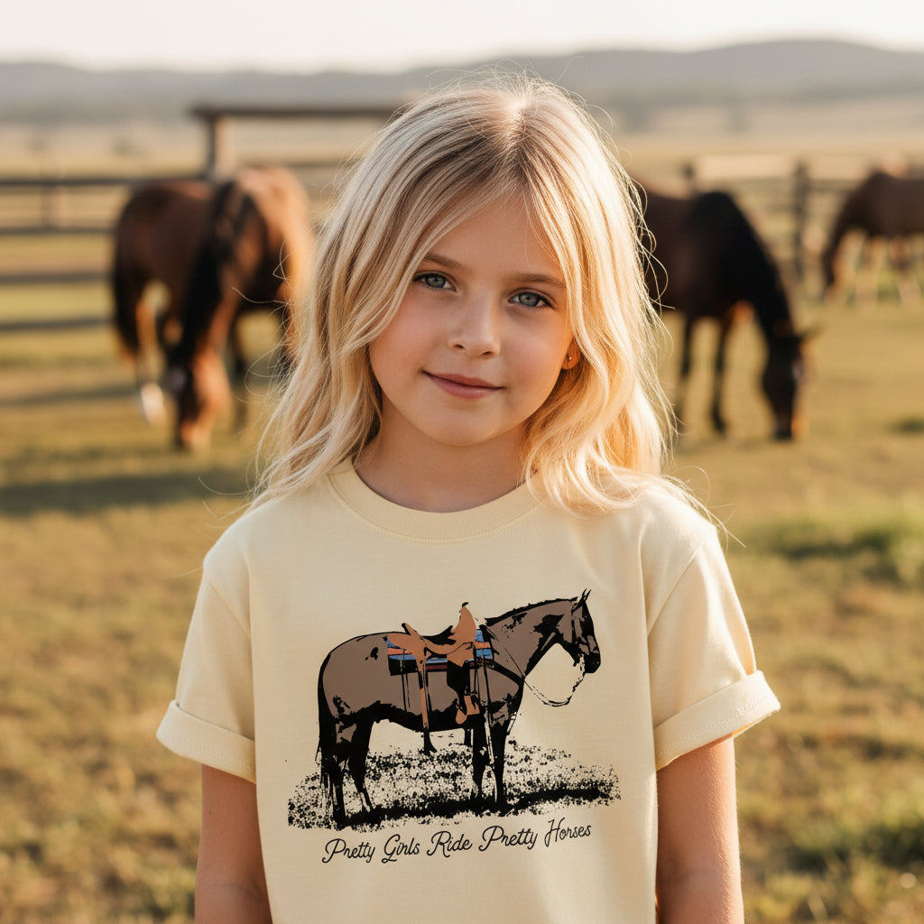 Youth Pretty Girls Ride Pretty Horses | Comfort Colors Tee, Gildan Sweatshirt or Hoodie