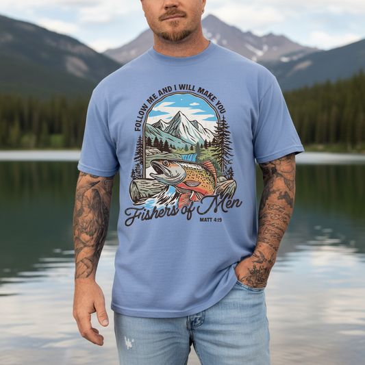 Fishers of Men Matt 4:19 | Comfort Colors Tee, Gildan Sweatshirt or Hoodie