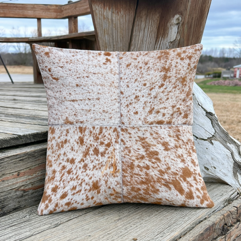 Brown Speckled Patchwork Pillow