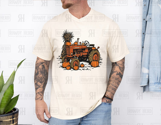 Pumpkin Tractor | Comfort Colors Tee, Gildan Sweatshirt or Hoodie