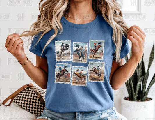 Bronc Stamps | Comfort Colors Tee, Gildan Sweatshirt or Hoodie