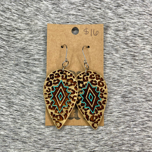 Leopard Teardrop Dangles