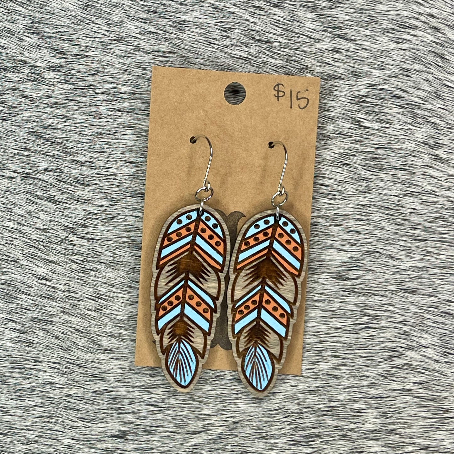 Painted Feather Dangles