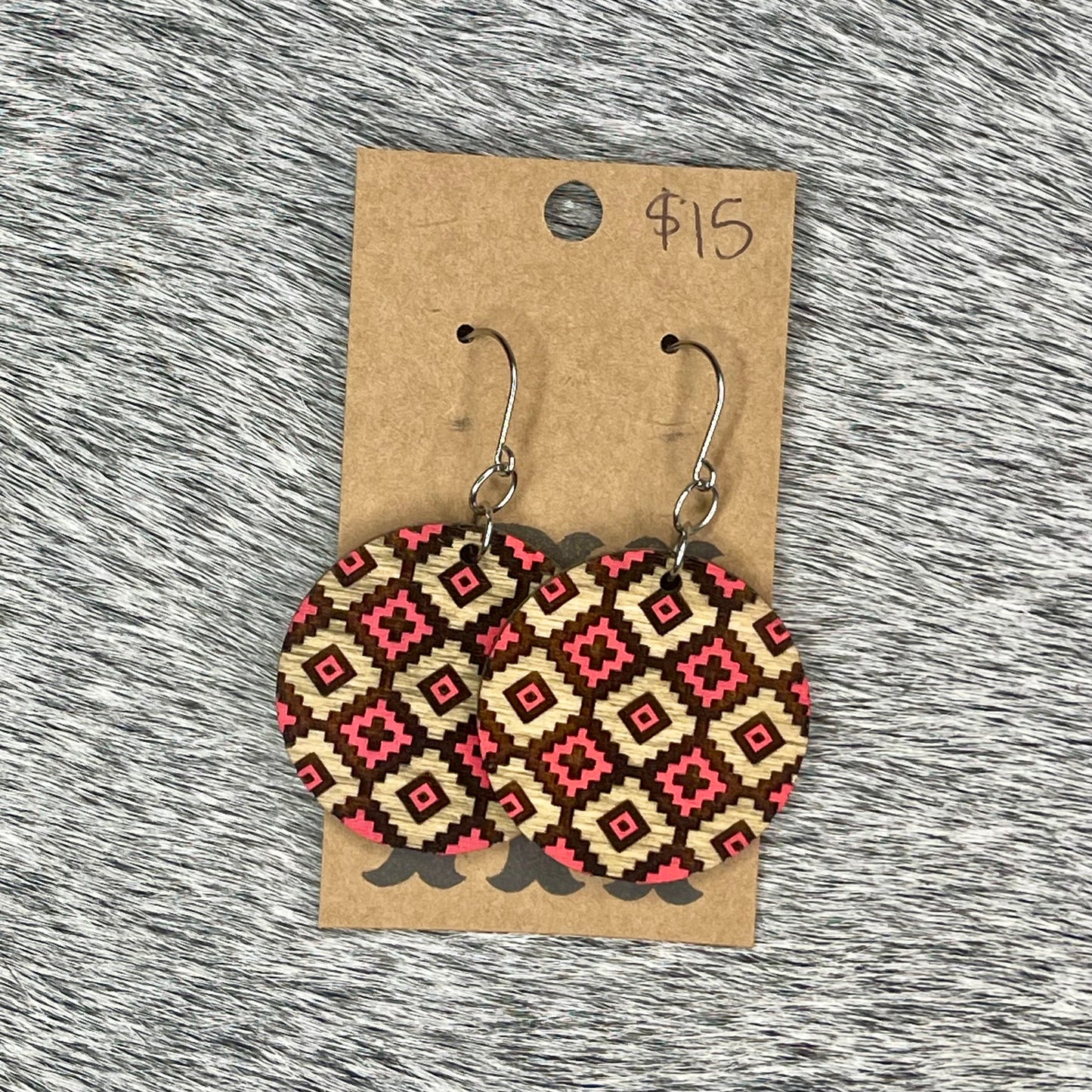 Red Tribal Pattern Dangles