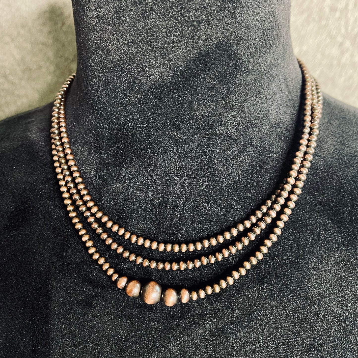 3 Strand Copper Beaded Necklace