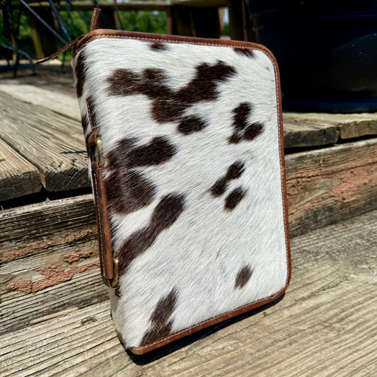Cowhide Zipper Bible Cover