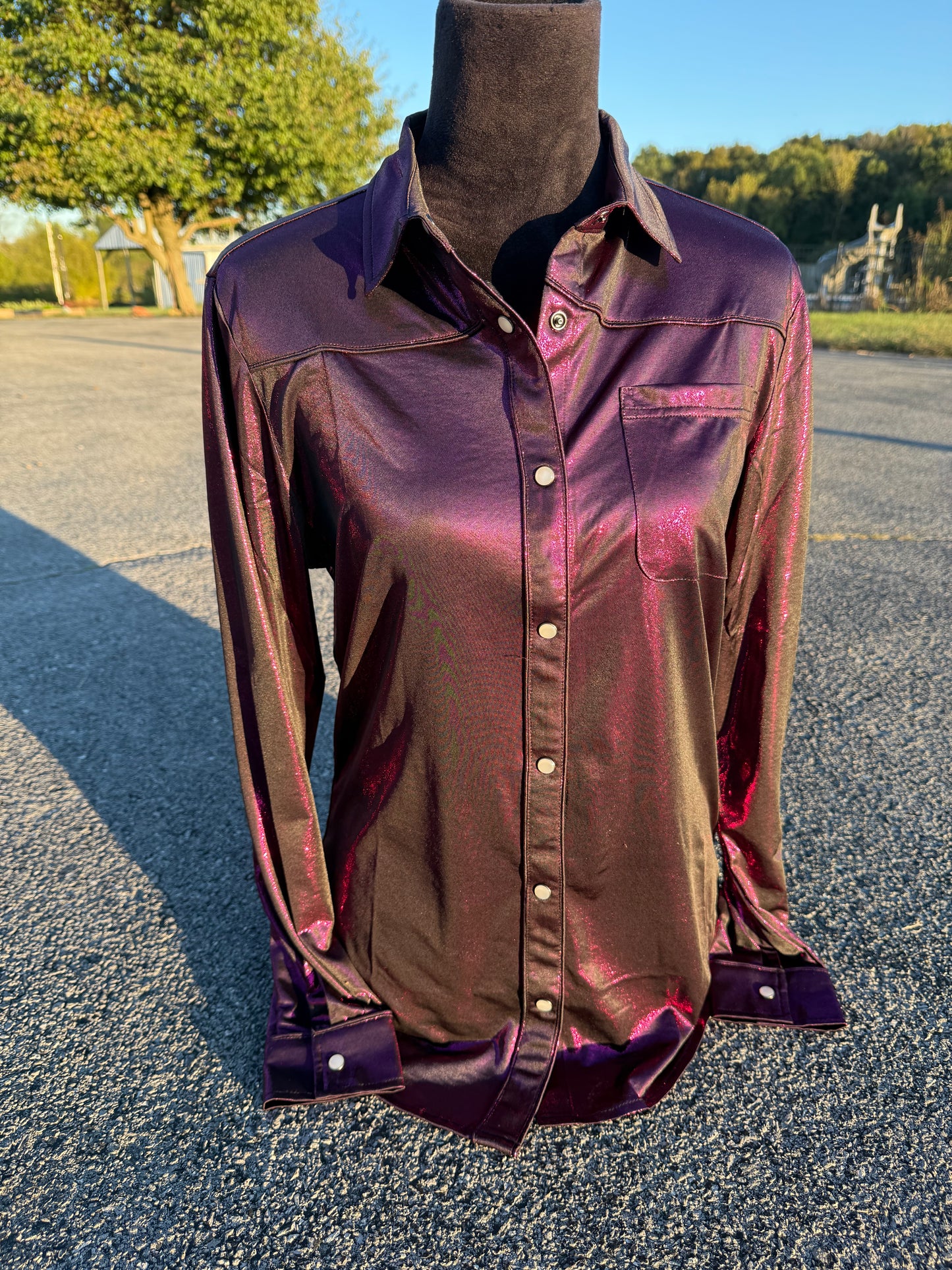 Dark Plum Show Button Down