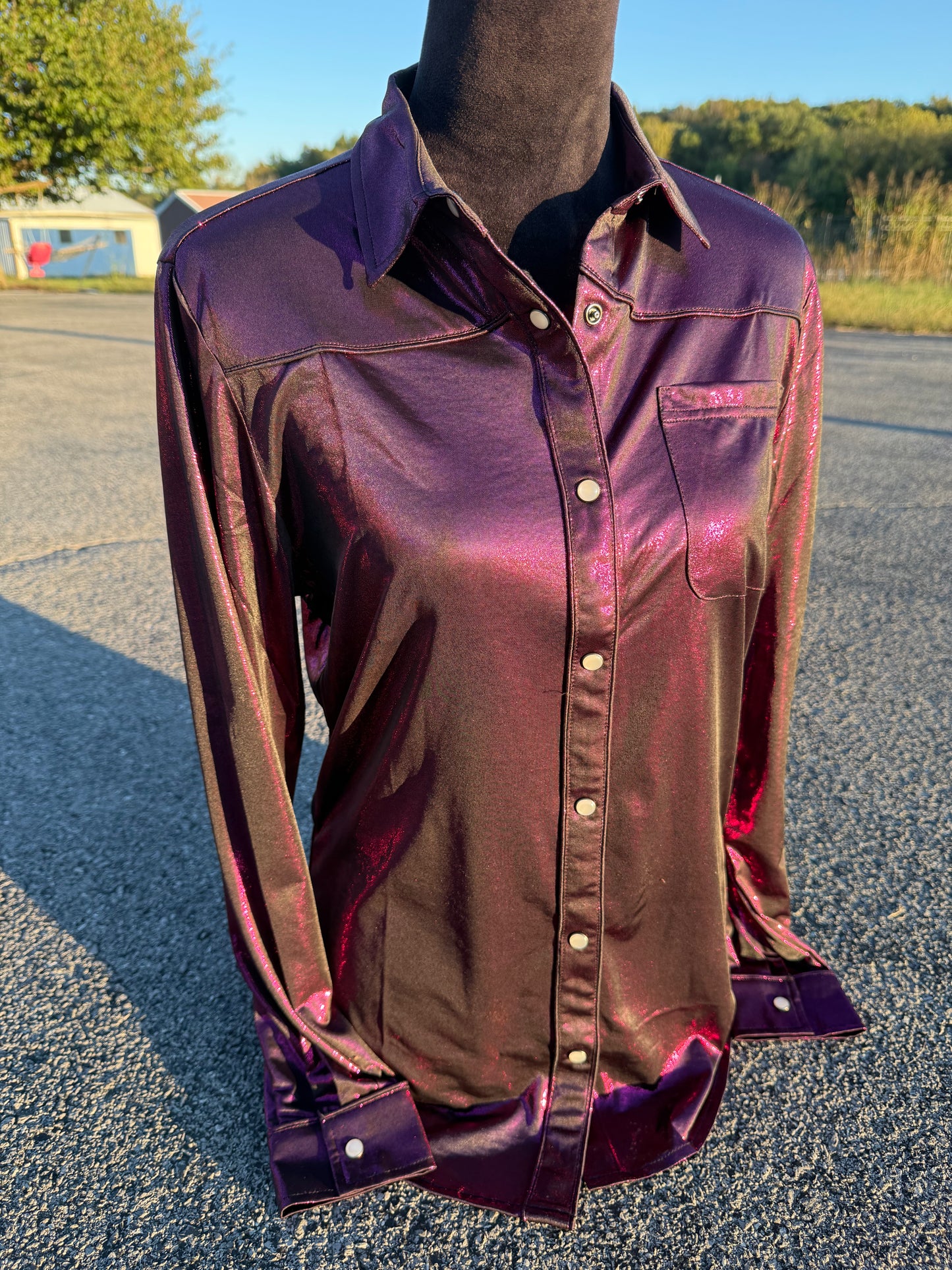 Dark Plum Show Button Down