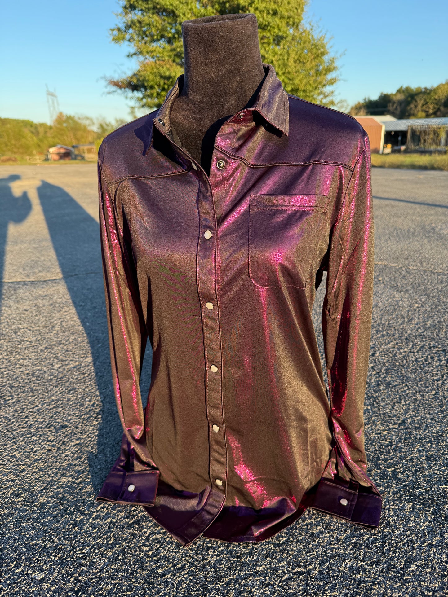 Dark Plum Show Button Down