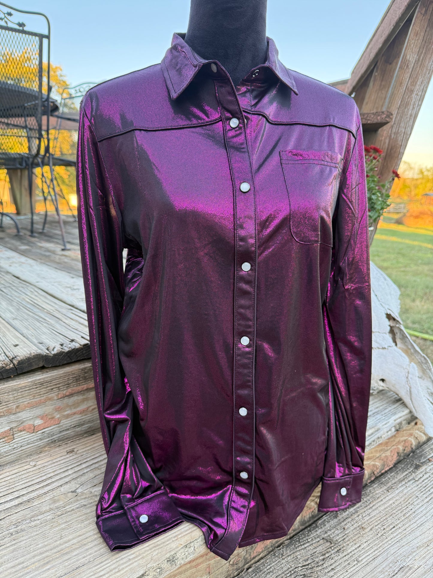 Dark Plum Show Button Down