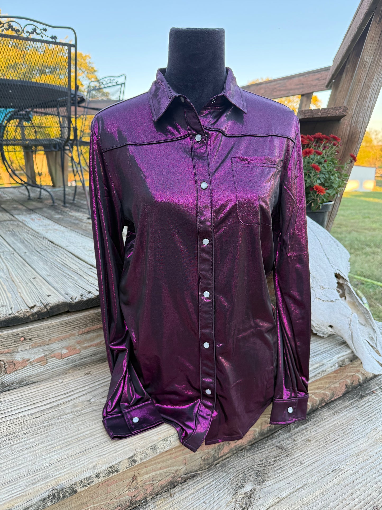 Dark Plum Show Button Down