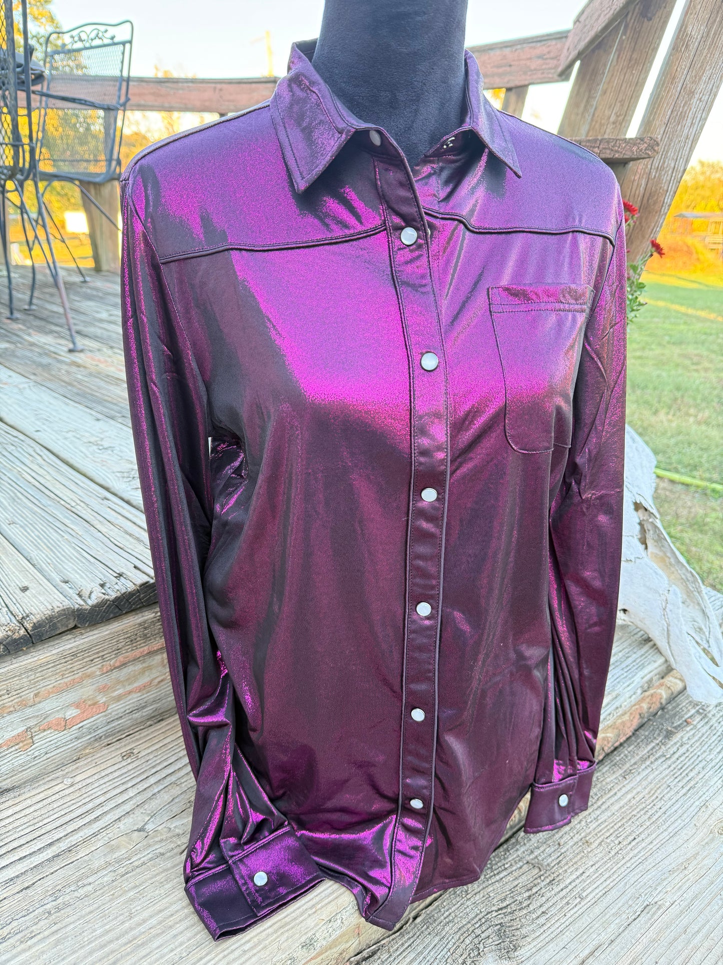 Dark Plum Show Button Down