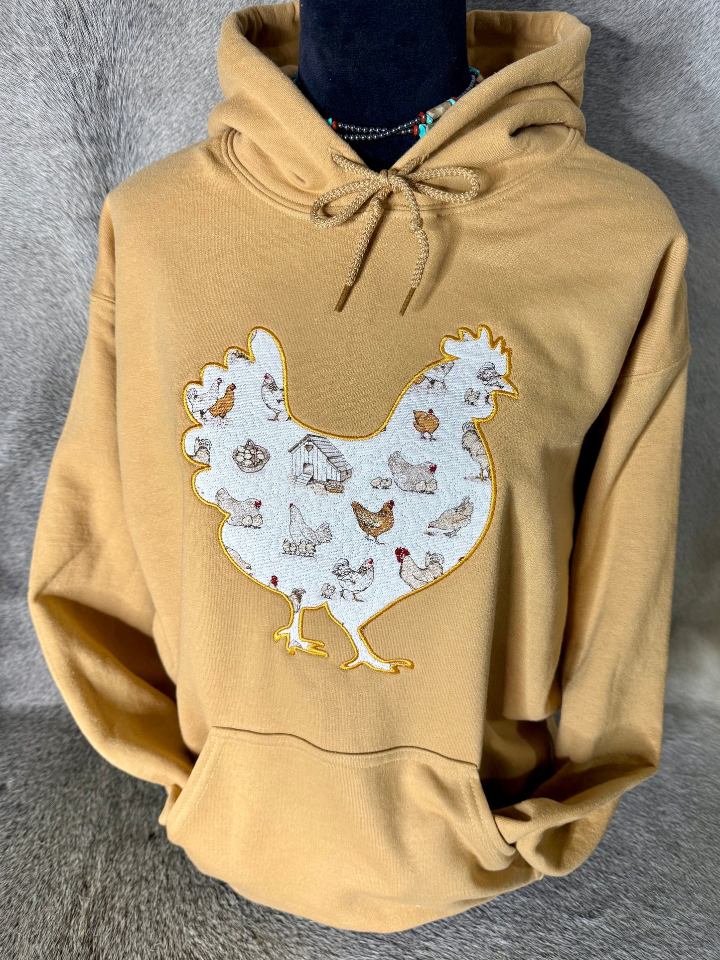 Quilted Chicken Embroidered Sweatshirt