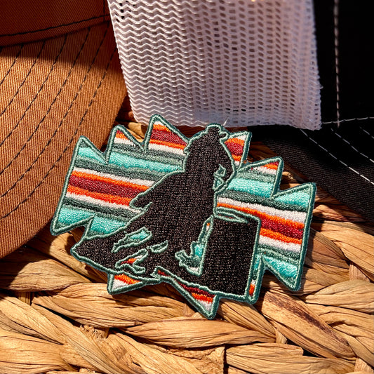 Barrel Racer Embroidered Iron-On Patch