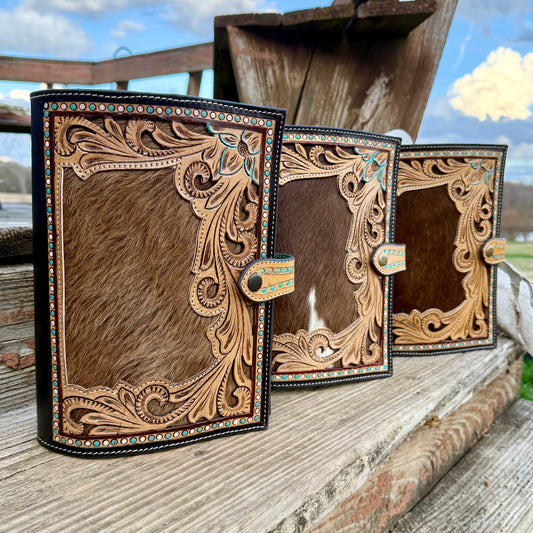 Tooled Leather Peekaboo Bible Cover