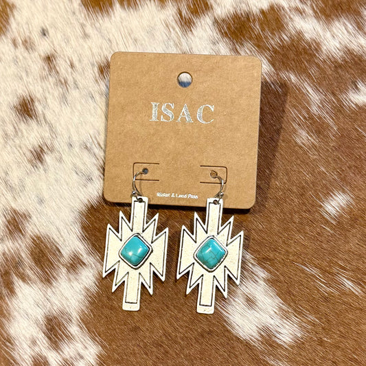Aztec Turquoise Dangle Earrings