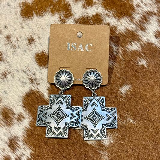 Aztec Dangle Post Earrings
