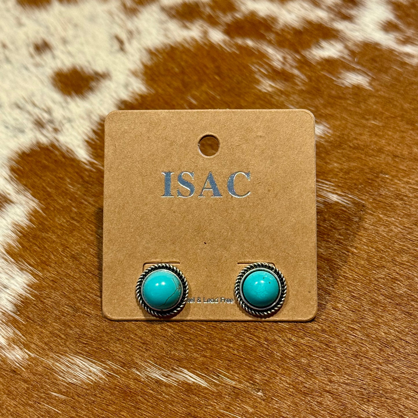 10mm Round Turquoise Stud Earrings