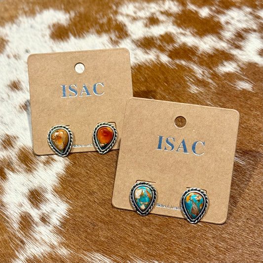 13mm Teardrop Mixed Turquoise Stud Earrings