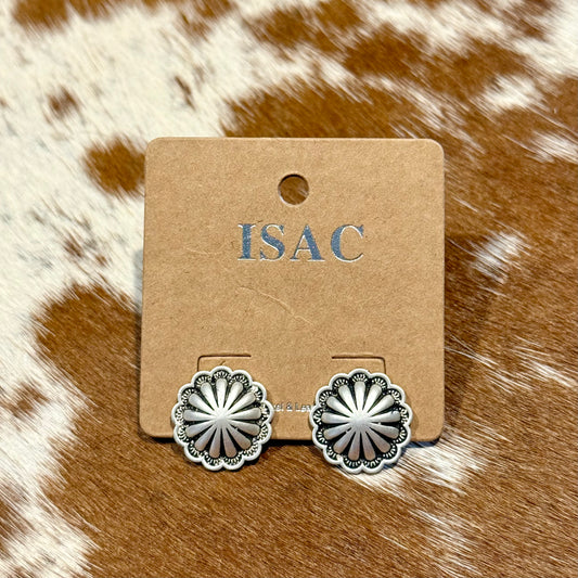 0.8" Brass Concho Stud Earrings