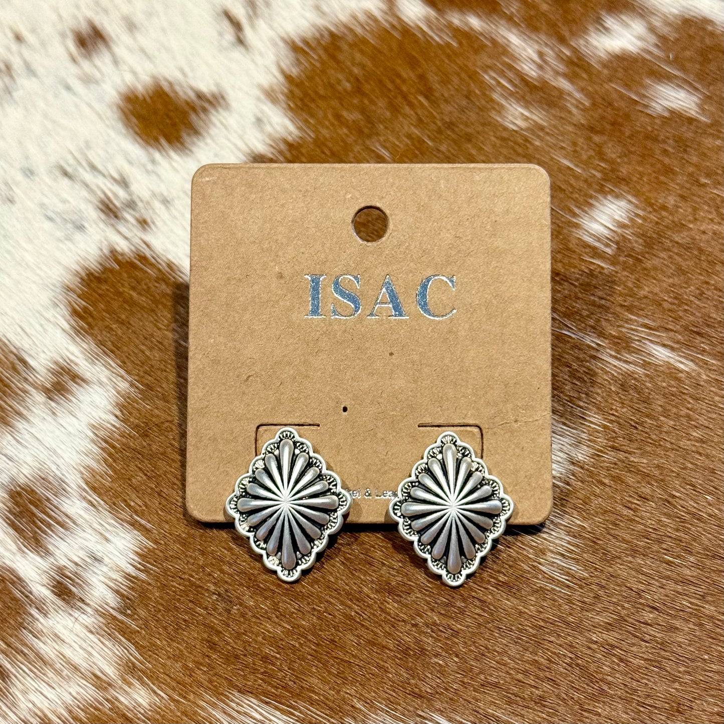 1" Brass Concho Stud Earrings