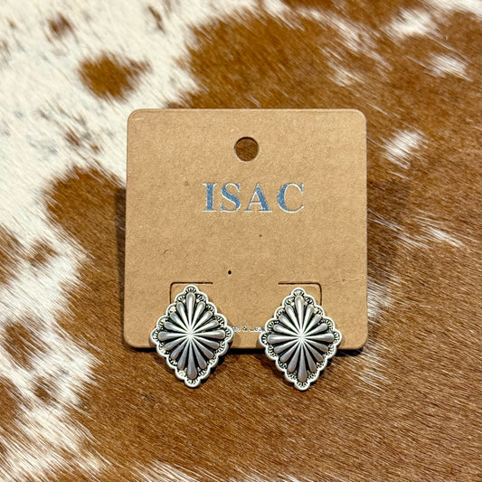 1" Brass Concho Stud Earrings