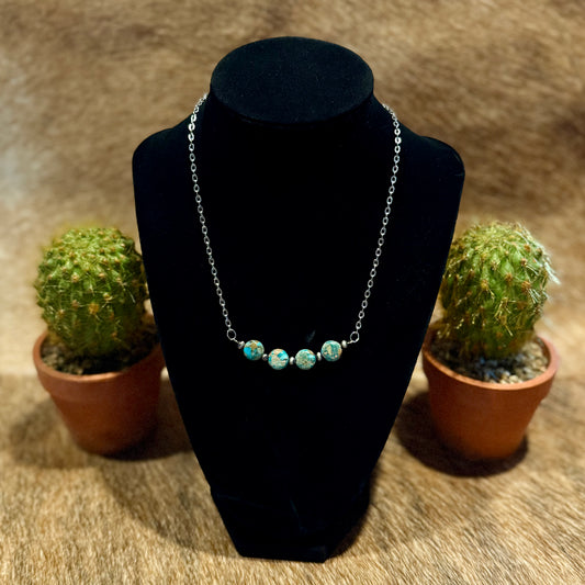Handmade 15" Round Gemstone Necklace