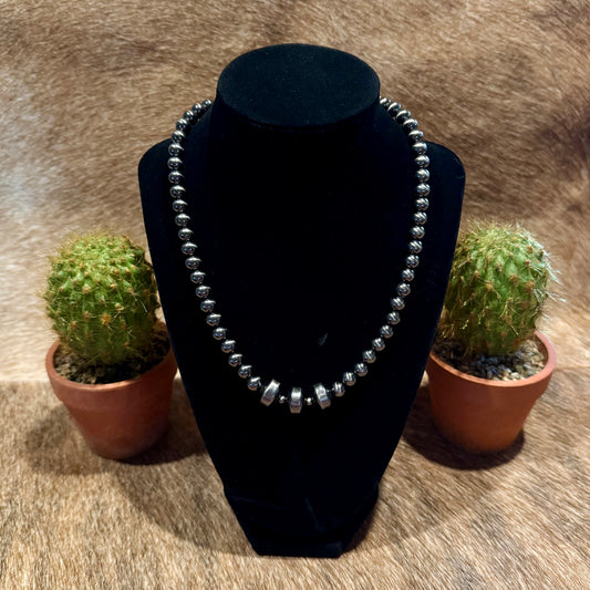 Handmade 16" Rondelle Polish Navajo Bead Necklace