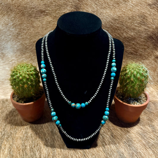 22" Handmade 2 Strand Navajo Gemstone Necklace