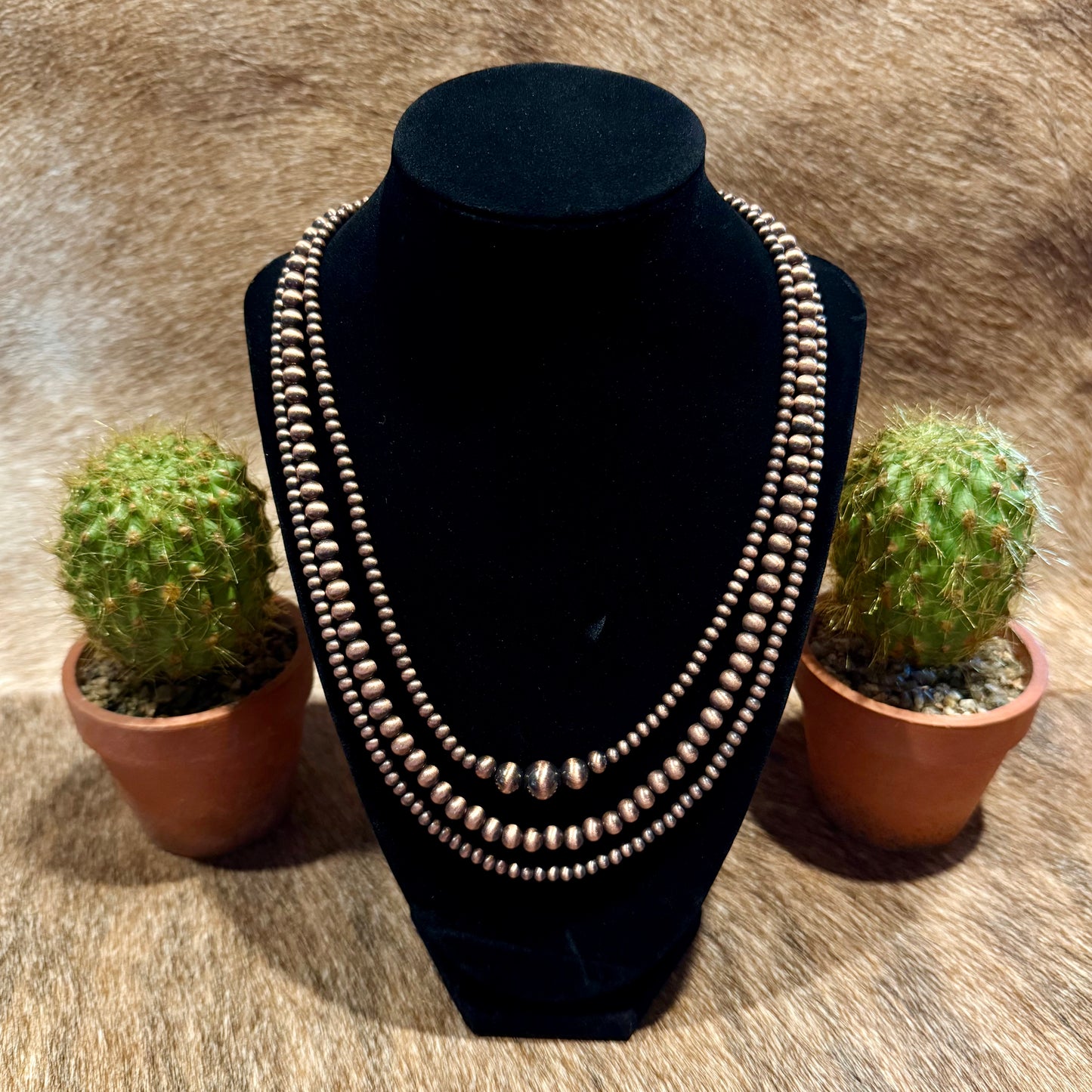 18" Handmade Copper Navajo Bead Necklace