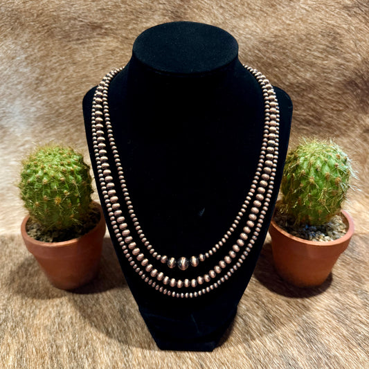 18" Handmade Copper Navajo Bead Necklace