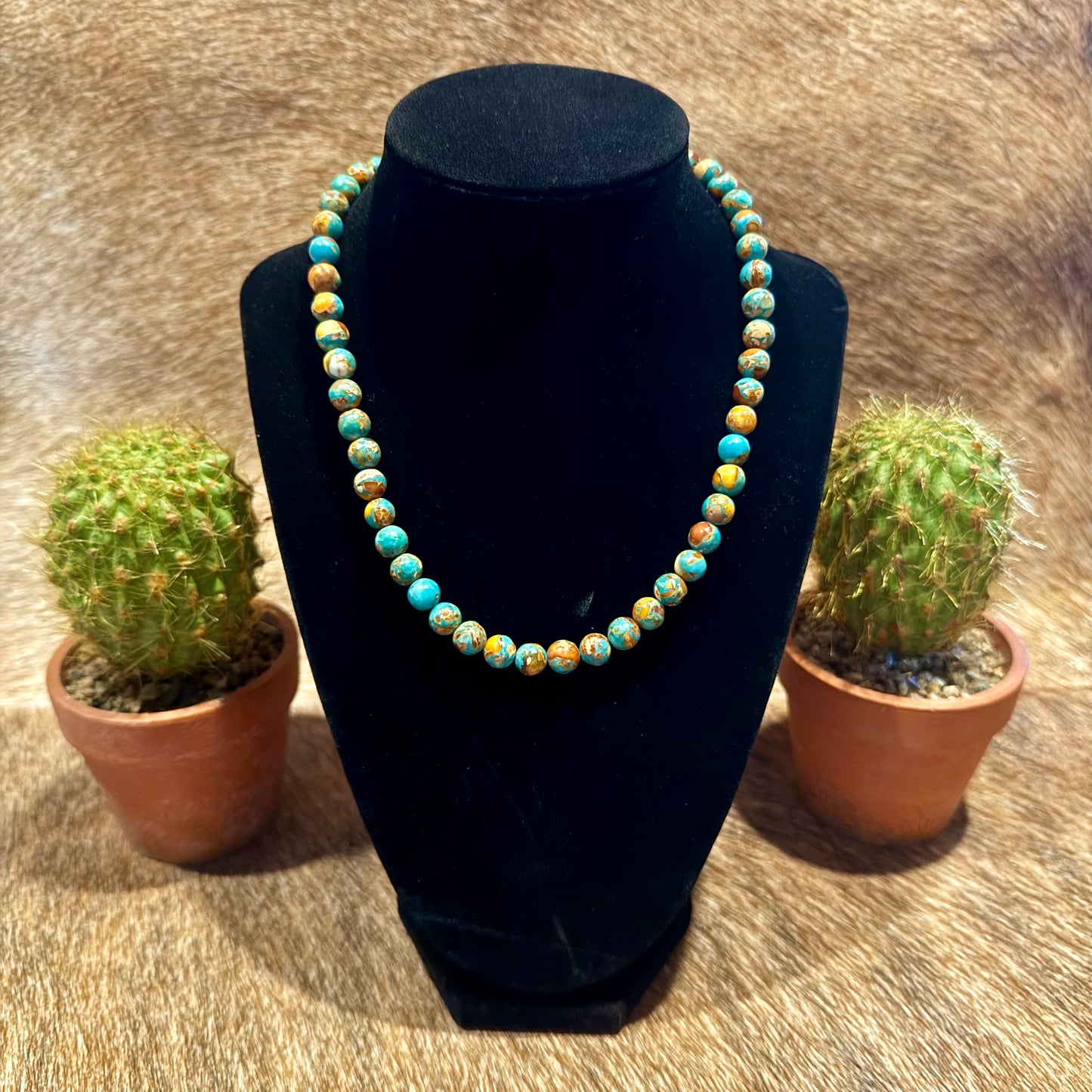 15" Handmade 8mm Gemstone Necklace