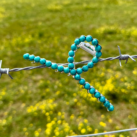 Turquoise Beaded Hair Clip