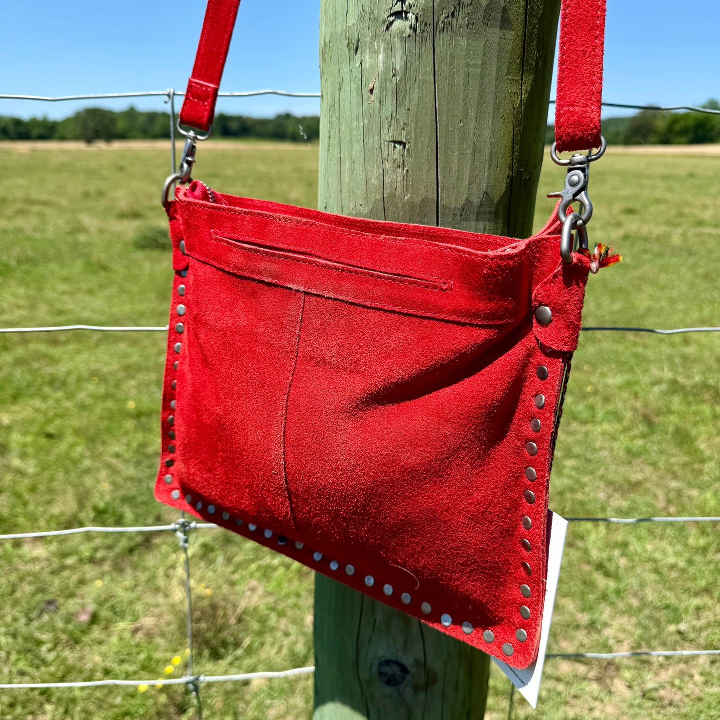 Texas Rose Western Embroidered Leather Crossbody