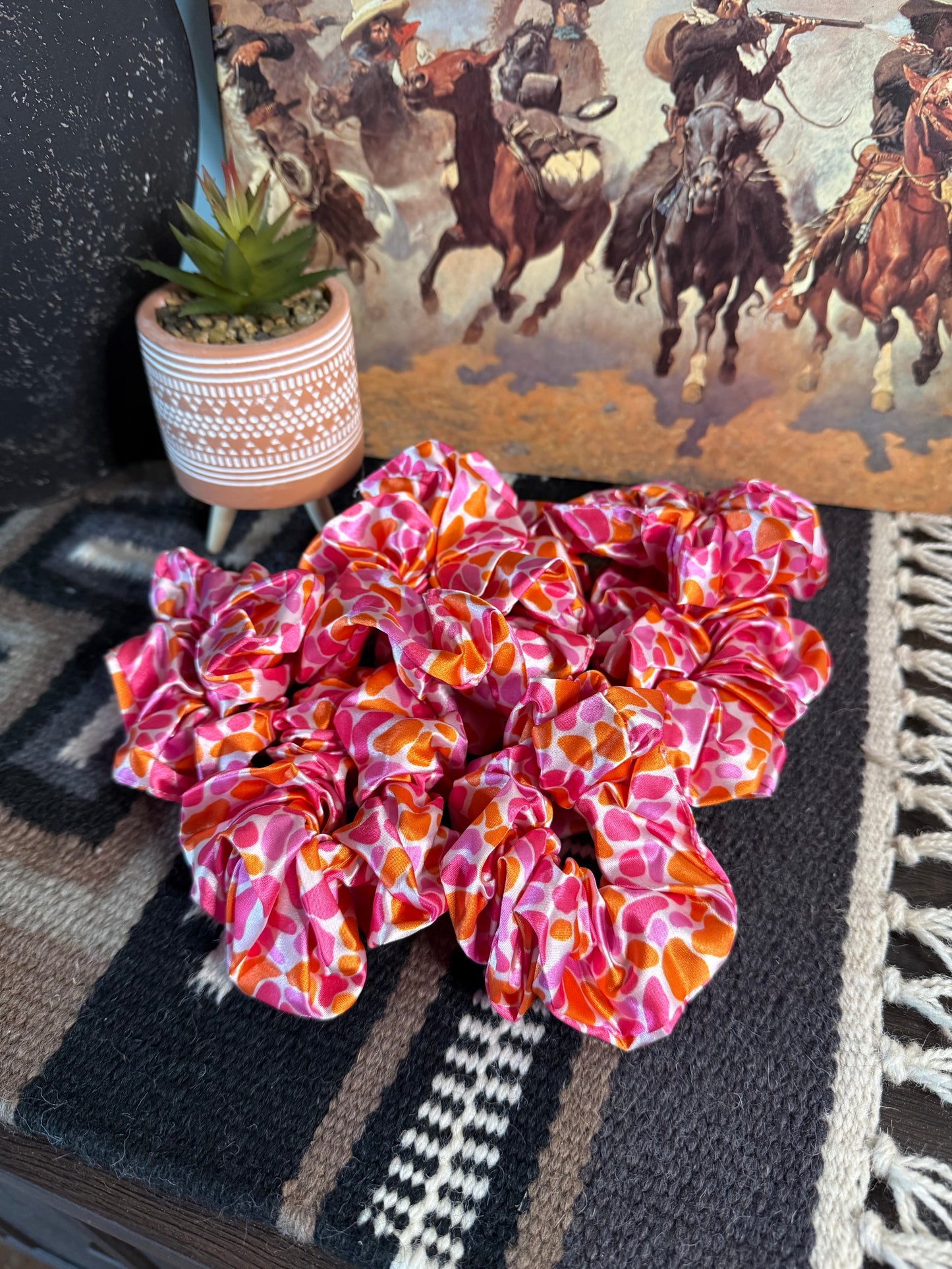 Western-Themed Silk Polyester Hair Ties