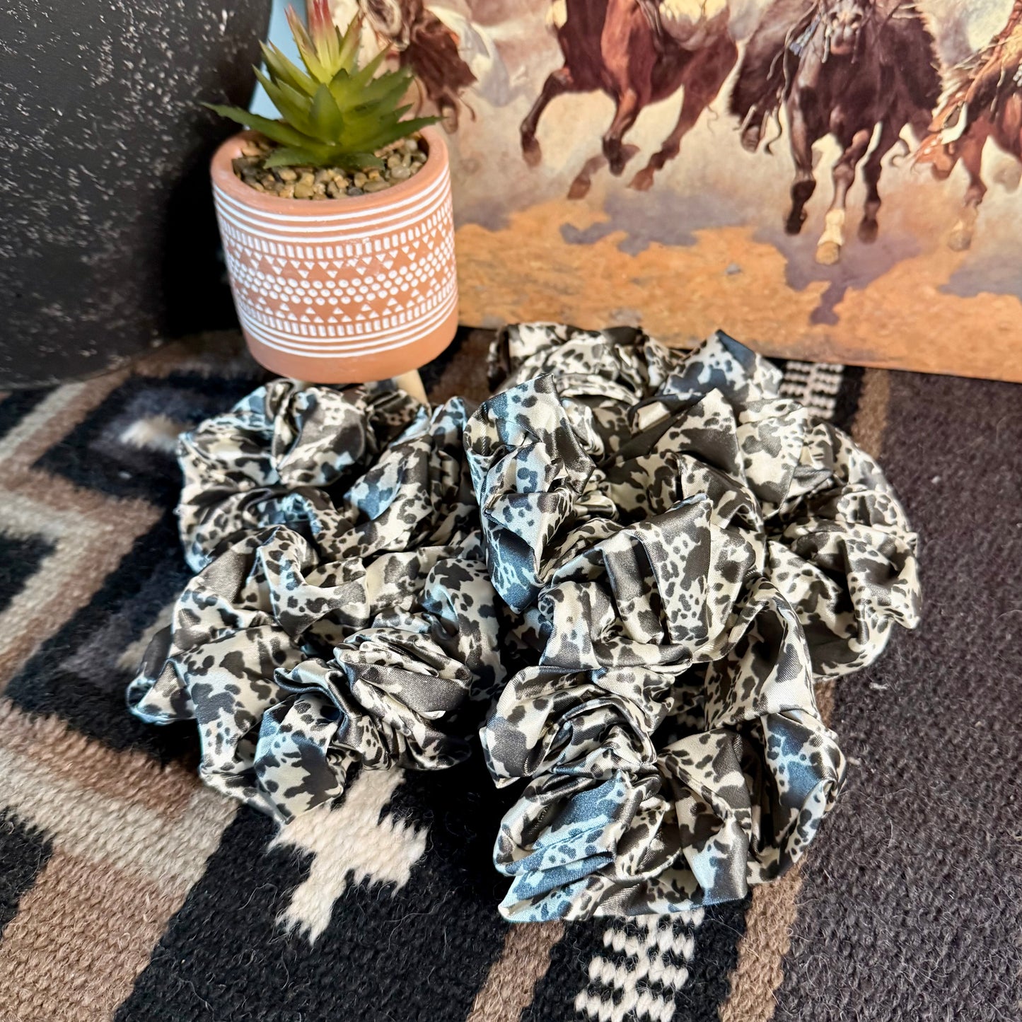 Western-Themed Silk Polyester Hair Ties
