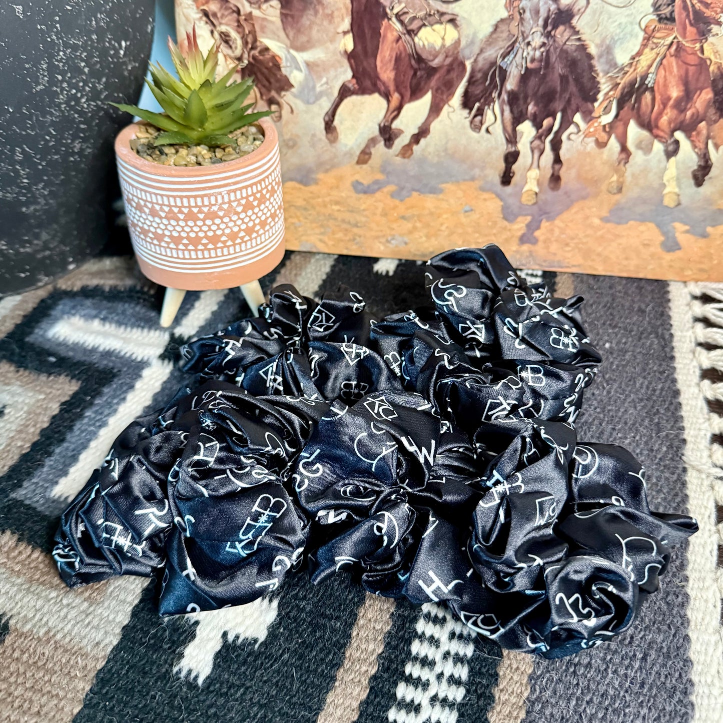 Western-Themed Silk Polyester Hair Ties