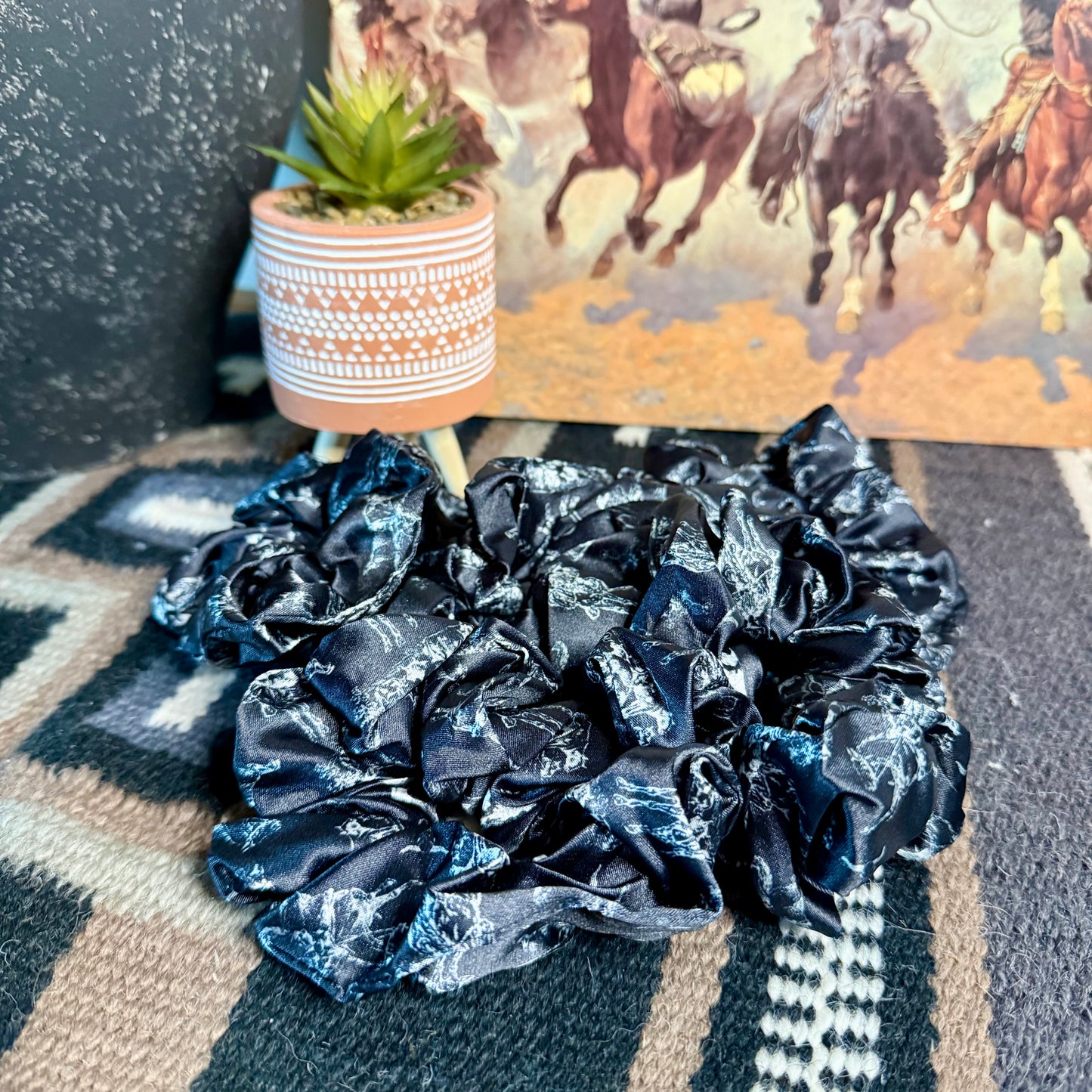 Western-Themed Silk Polyester Hair Ties